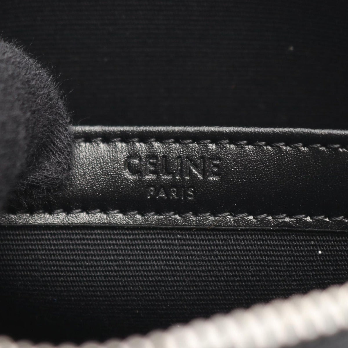 Celine Shoulder Bag Small Messenger Triomphe Black Canvas Leather — view 4