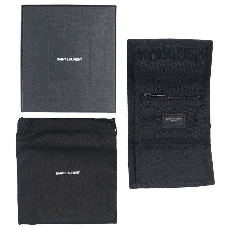 Saint Laurent Paris 588188-ho23z-1054 Logo Print Trifold Wallet For Men
