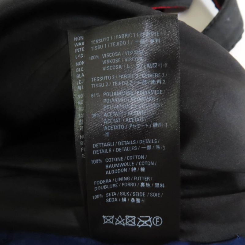 Balenciaga 2021 663002 Satin Jacquard Twill Panel Pleated Midi Dress Navy 36