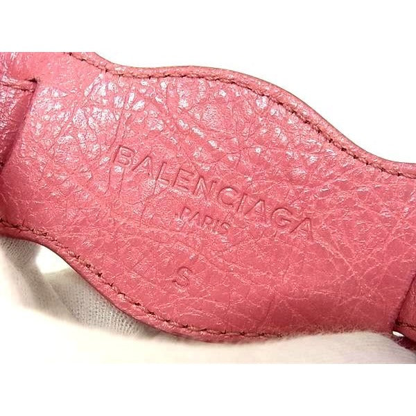 Balenciaga Leather Bracelet Bangle Accessories Size S Pink — view 4