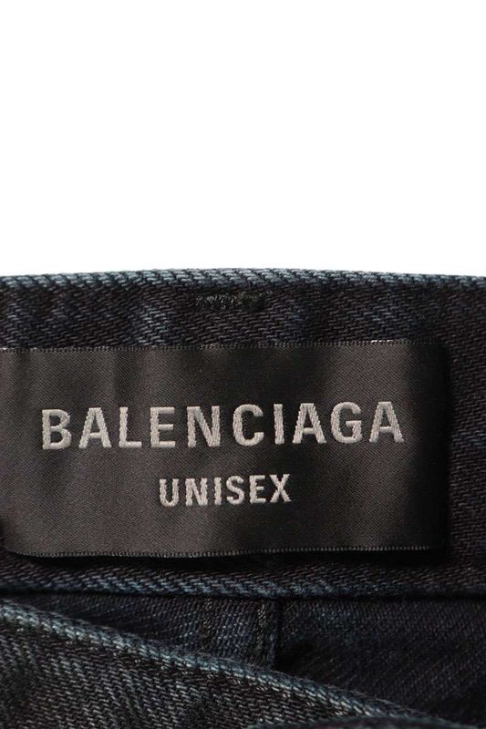 Balenciaga 745151 Tbp47 Destroyini Crash Baggy Long Pants Men's XS