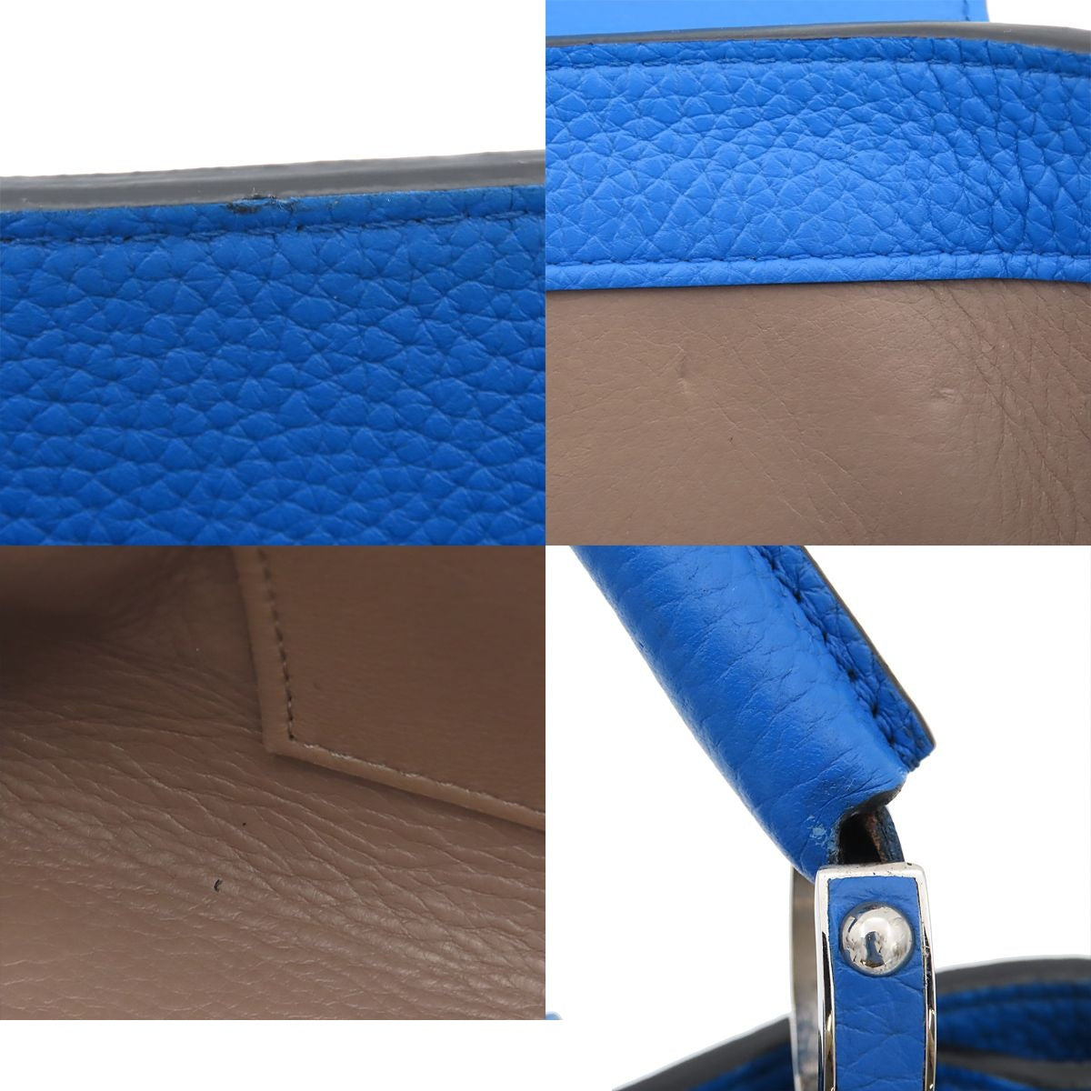 Louis Vuitton Capucines GM Blue Silver Leather Handbag — view 8