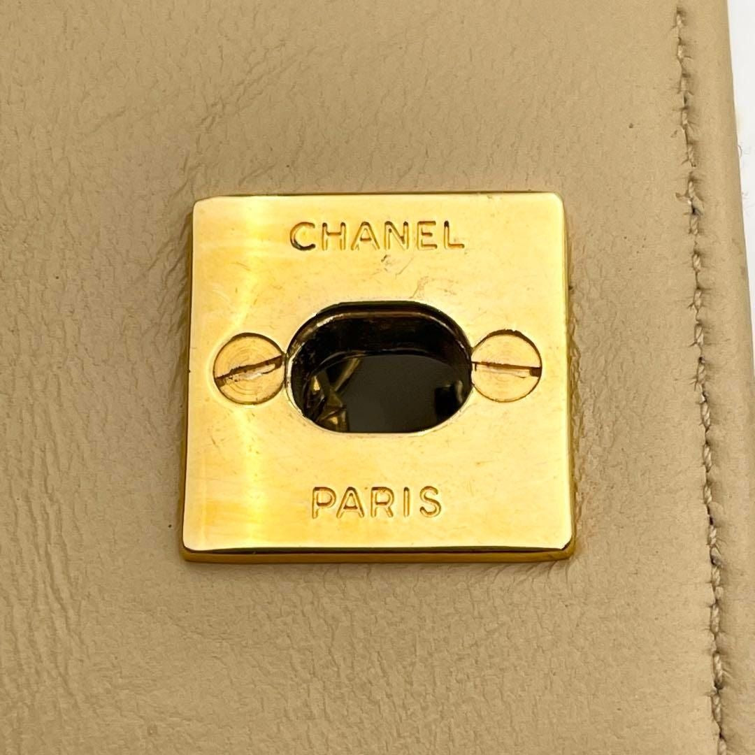 CHANEL 24K Vintage Classic Single Flap Quilted Lambskin Chain Bag Tan