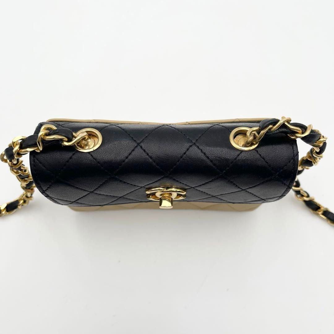 CHANEL 24K Vintage Classic Single Flap Quilted Lambskin Chain Bag Tan