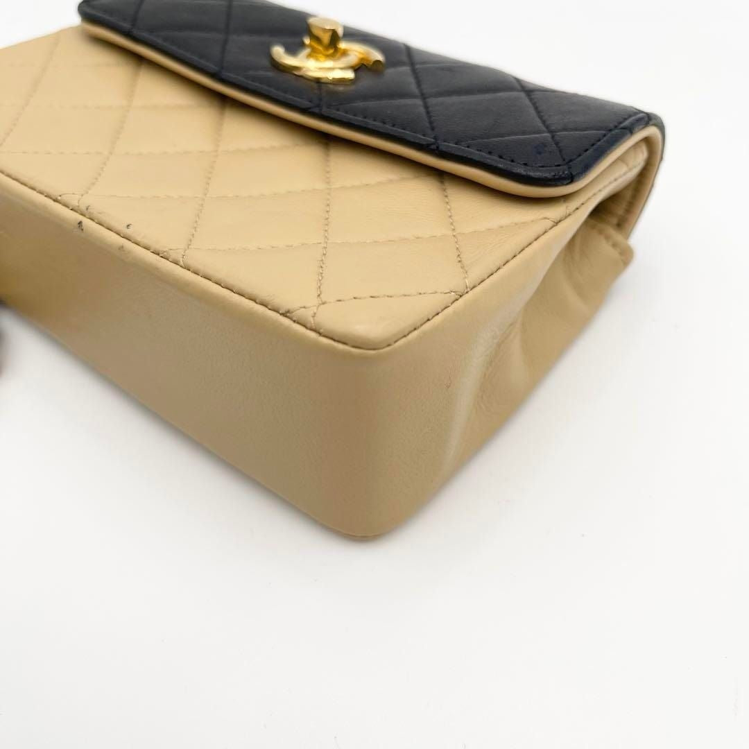 CHANEL 24K Vintage Classic Single Flap Quilted Lambskin Chain Bag Tan