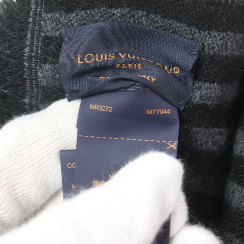 Louis Vuitton M77944 Echarpe LV Harmony Scarf 100% Wool With Logo Patch Gray