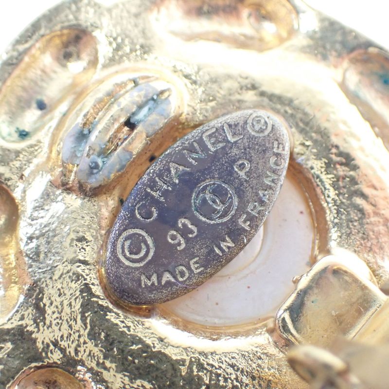 Chanel Rubber None With Blisters Large 93P Earrings Chanel Gold
