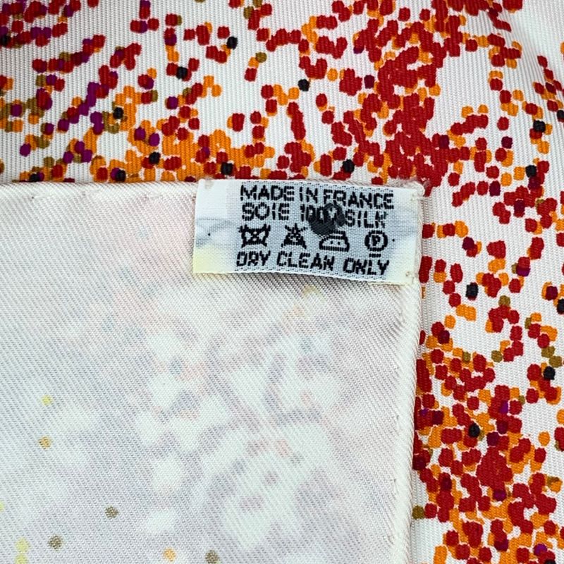 Hermes Scarf Silk Carre 90 Indian Dust White