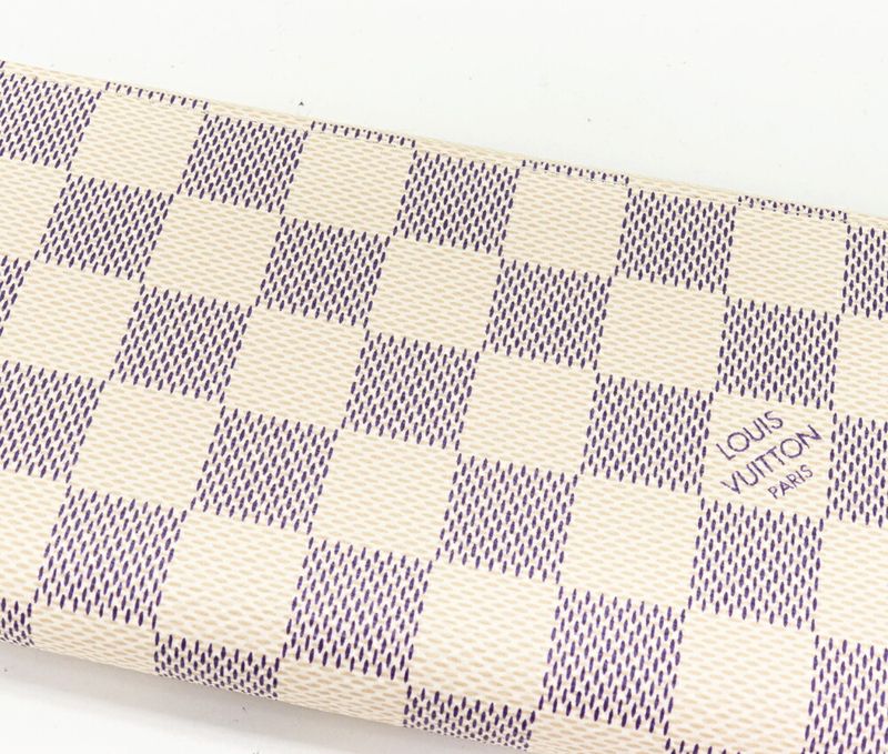 Louis Vuitton Round Zipper Long Wallet With Change Pocket Damier Azure Portefeui