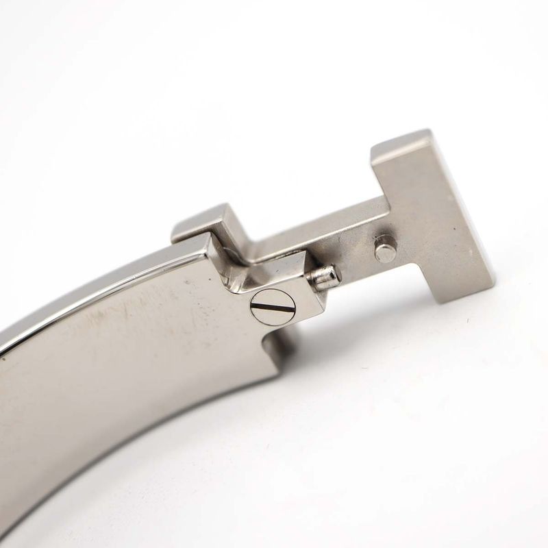 Hermes Click H GM H Logo Bangle Bracelet Silver Color And Black Accessories
