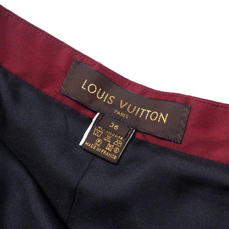 Louis Vuitton Skirt Size 36 Lace Tight Skirt Back Ribbon Beaded Dove Decoratio