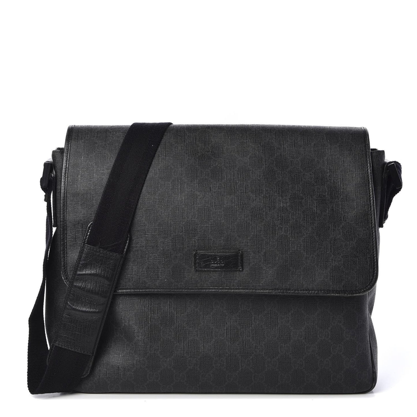 Gucci GG Plus Large Crossbody Bag Messenger Web Canvas Black Mens