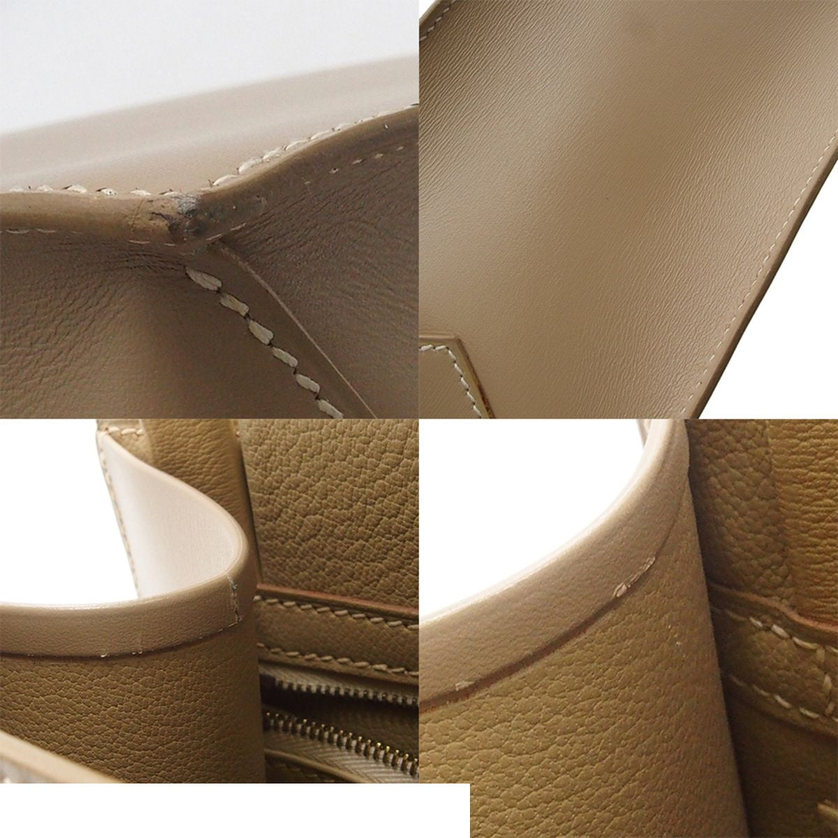 Hermes Lucy MM Beige Gold Box Calf Chevre Tote Bag — view 8