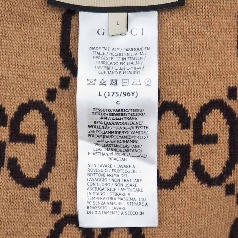 Gucci GG Wool Check Reversible Cardigan Glen Check Woven Long Sleeve Women's V