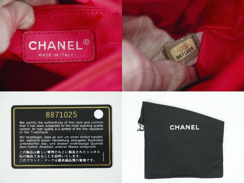 Authentic Chanel Coco Mark Cambon Line Tote Handbag Leather Black White Cambon