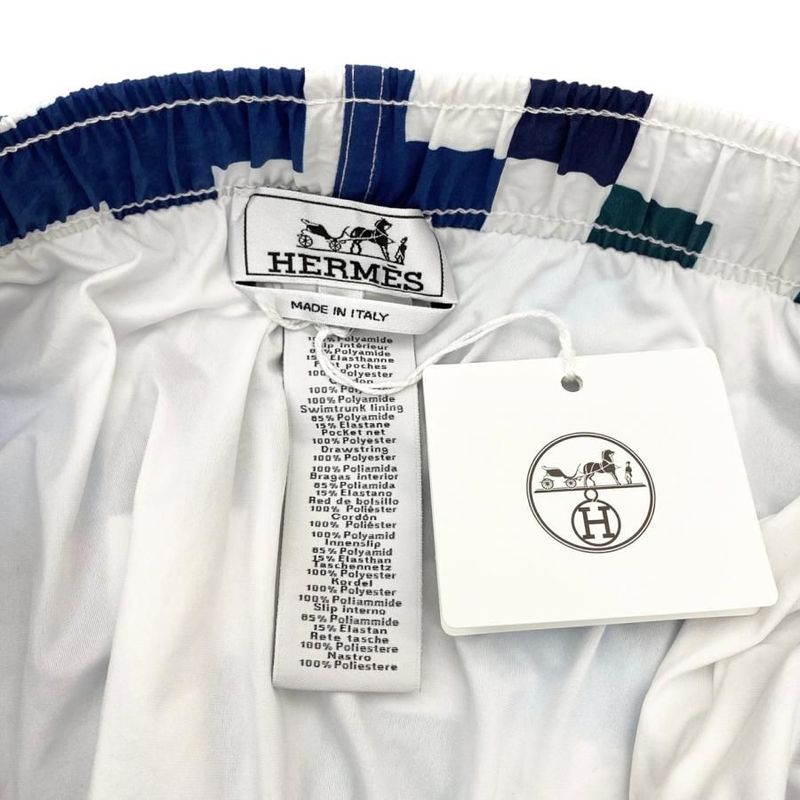 Hermes Half Pants Swim Trunks Size S Total White Blue Green Hermes