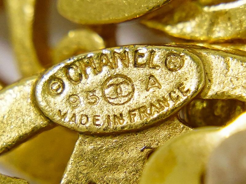 Authentic Chanel Coco Mark Earrings GP Gold Plated Coco Mark Accessories