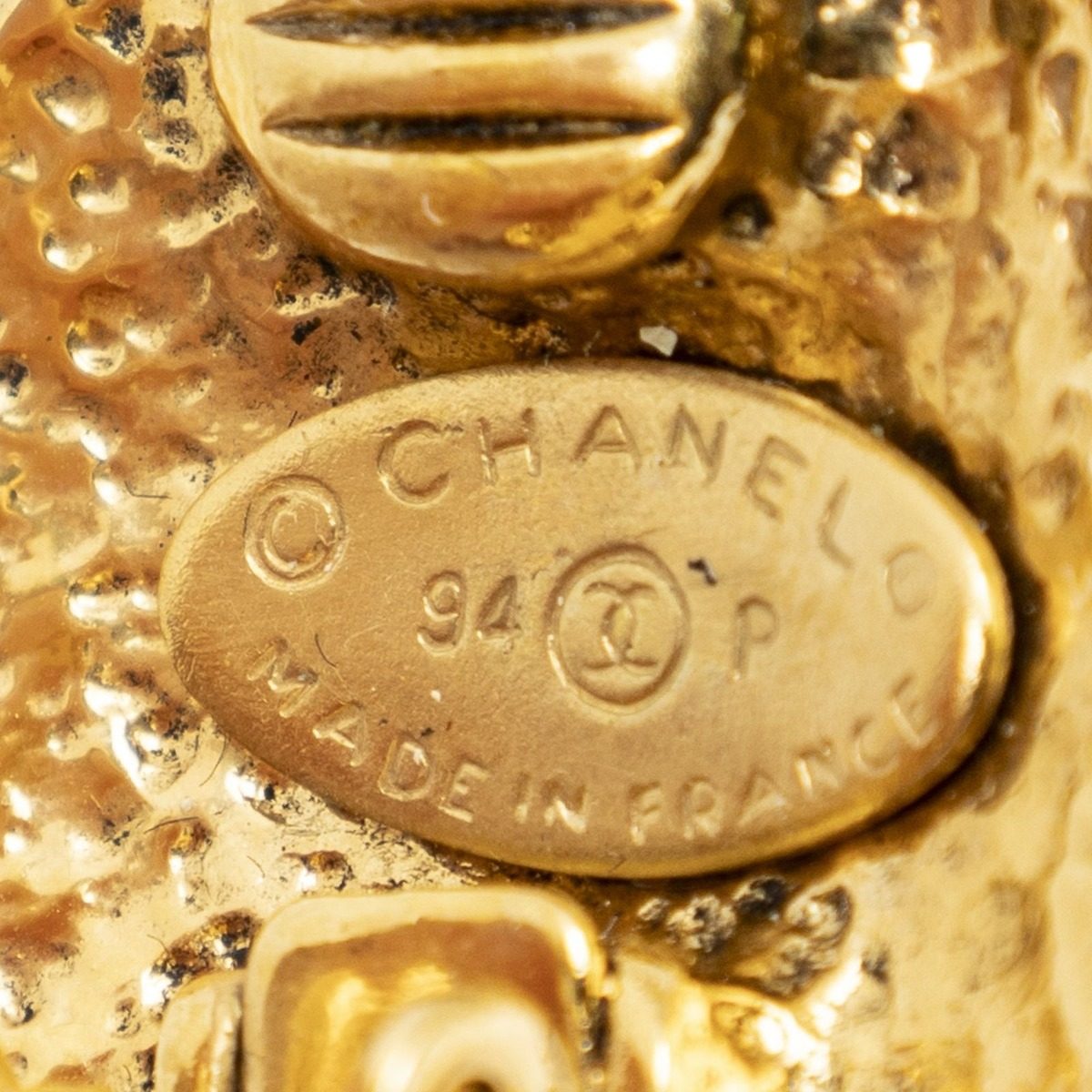 Chanel CC Logo Round Clip Type Earrings Gold Plated — view 3