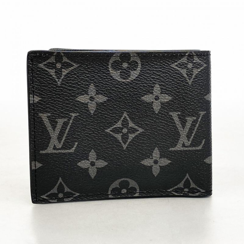 Louis Vuitton Wallet Monogram Eclipse Portefeuille Marco NM M62545 Black Men's