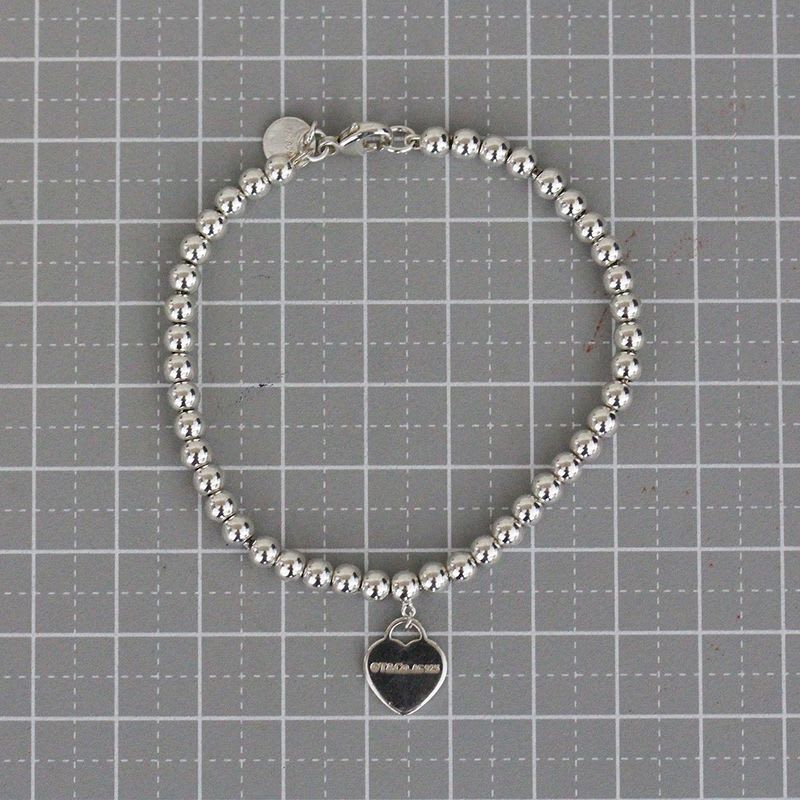 Tiffany & Co Heart Ball Chain Bracelet AG 925 E1696