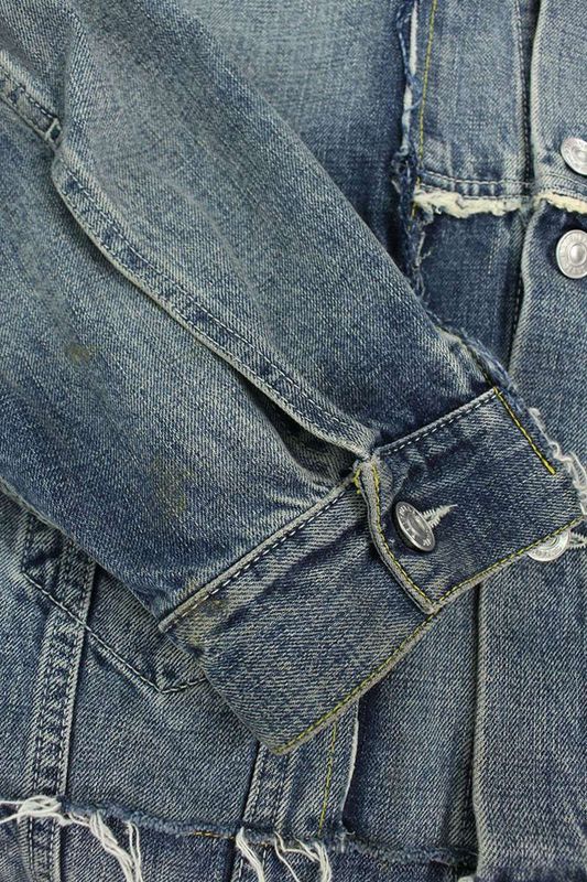 Balenciaga 22AW 697779 Tmw26 Cut Reconstruction Design Oversized Denim Jacket