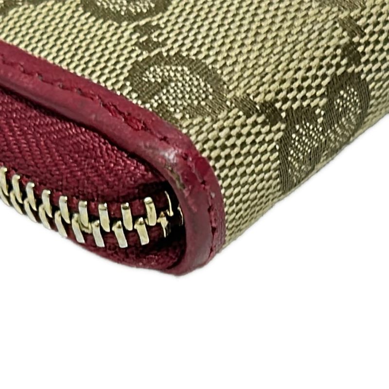Gucci Long Wallet Lovely GG Pattern 295671 Beige Dark Brown And Bordeaux