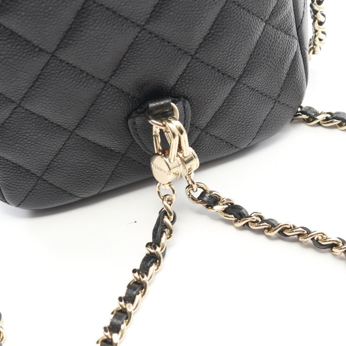 Chanel Backpack Quilted Black Caviar Leather — view 8