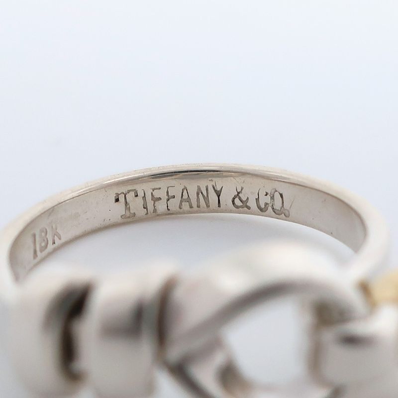 Tiffany & Co Love Knot Silver 925 X 18K Yellow Gold #7 Ladies 2.7g Ring