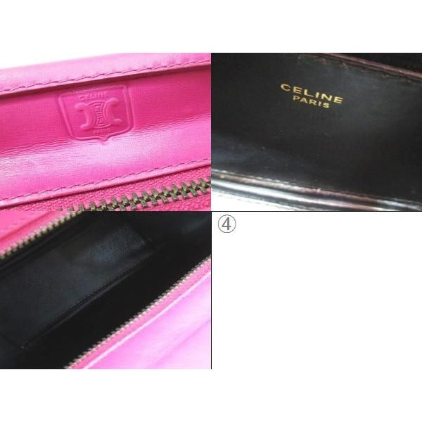 Celine Mini Shoulder Bag Crossbody Gold Pink Leather — view 9