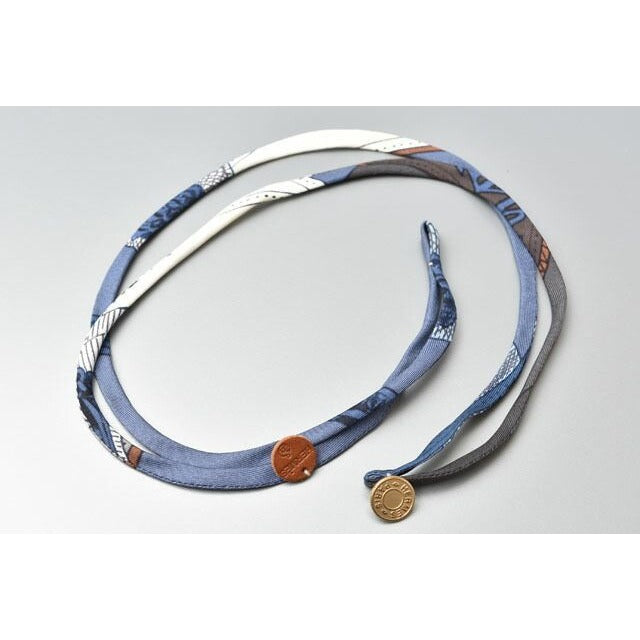 Hermes Choker Bangle Serie Necklace Bracelet Petit H Silk Blue — view 7