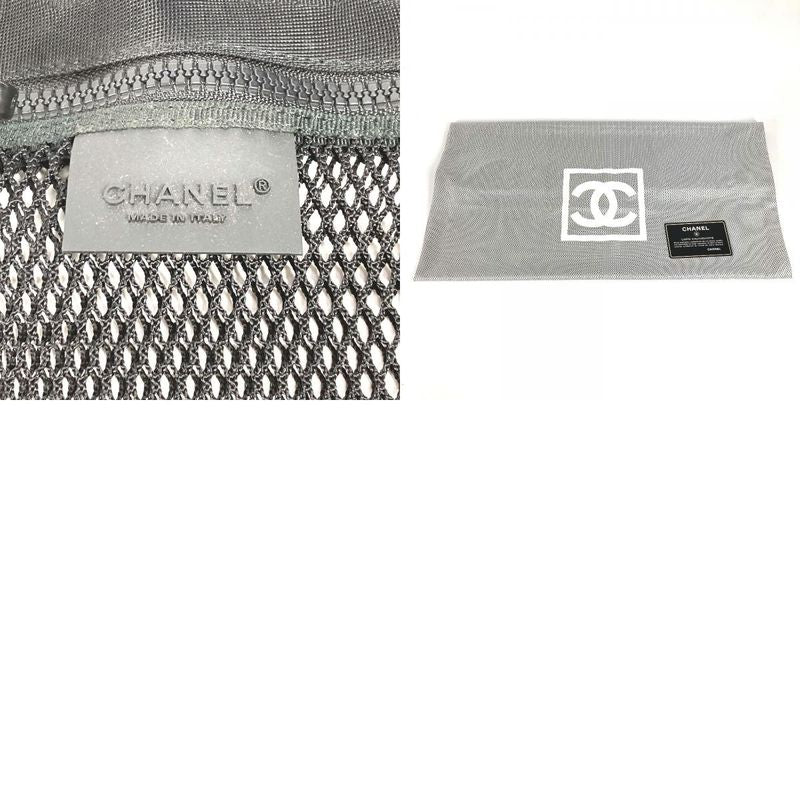 Chanel Shoulder Bag CC Coco Logo Mesh Nylon Black