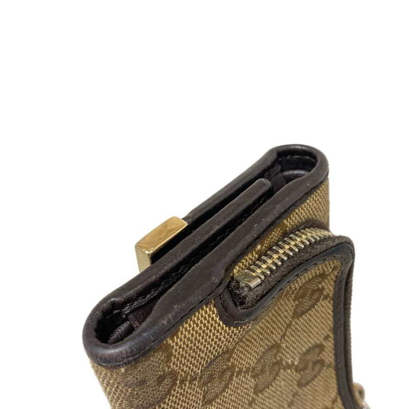 Gucci Key Case GG Pattern 268831 Light Brown X Dark Brown 6 Hooks Leather