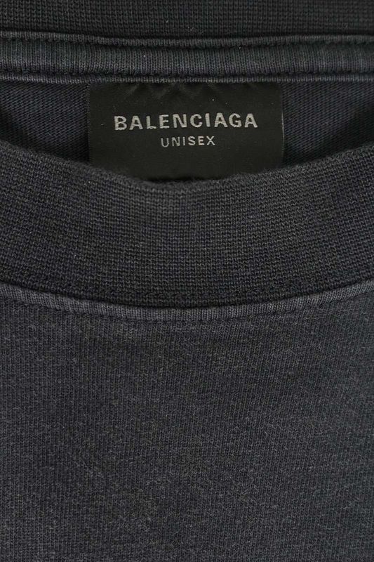 Balenciaga 720250 Tnvd8 Logo Embroidery Crew Neck Long Sleeve Cut And Sewn