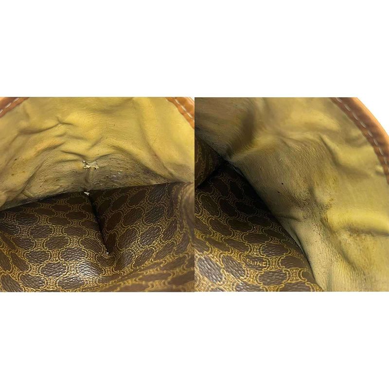 Celine Vintage Macadam PVC Shoulder Bag Brown