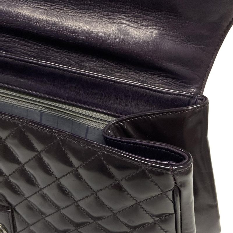 Chanel Shoulder Bag Matelasse Dark Purple Chain Shoulder / Silver Hardware