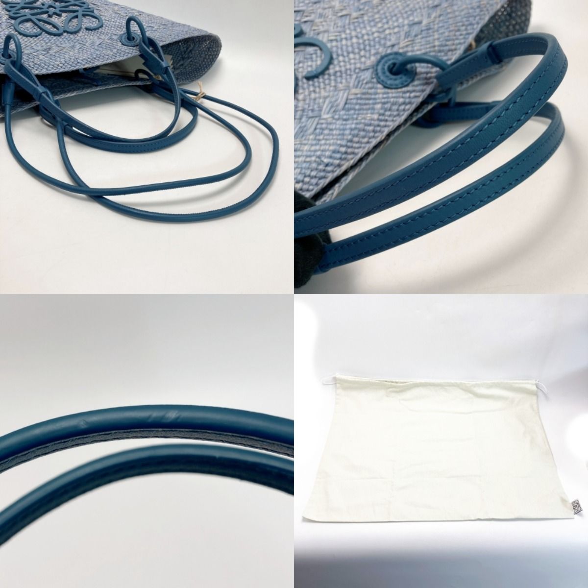 Loewe Anagram Basket Bag A223t43x27 Denim Blue Irakayashi Basket Bag with