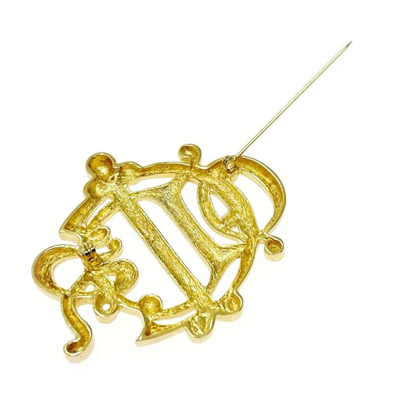 Christian Dior GP Emblem Brooch Ladies Gold 363812 Brooch