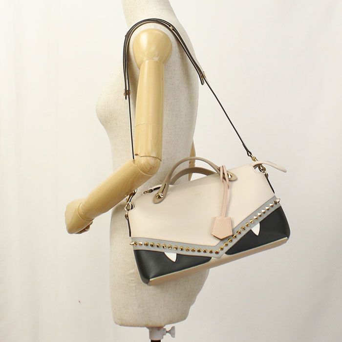 Fendi By The Way Medium Bugs Monster Eye 8bl124 A1FV Handbag Calf Womens