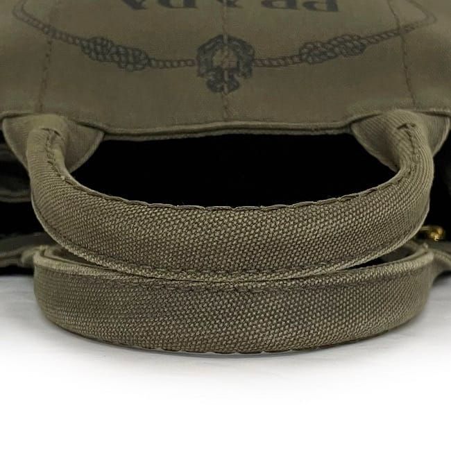 Prada 2 Way Bag Canapa Tote F22949 Khaki