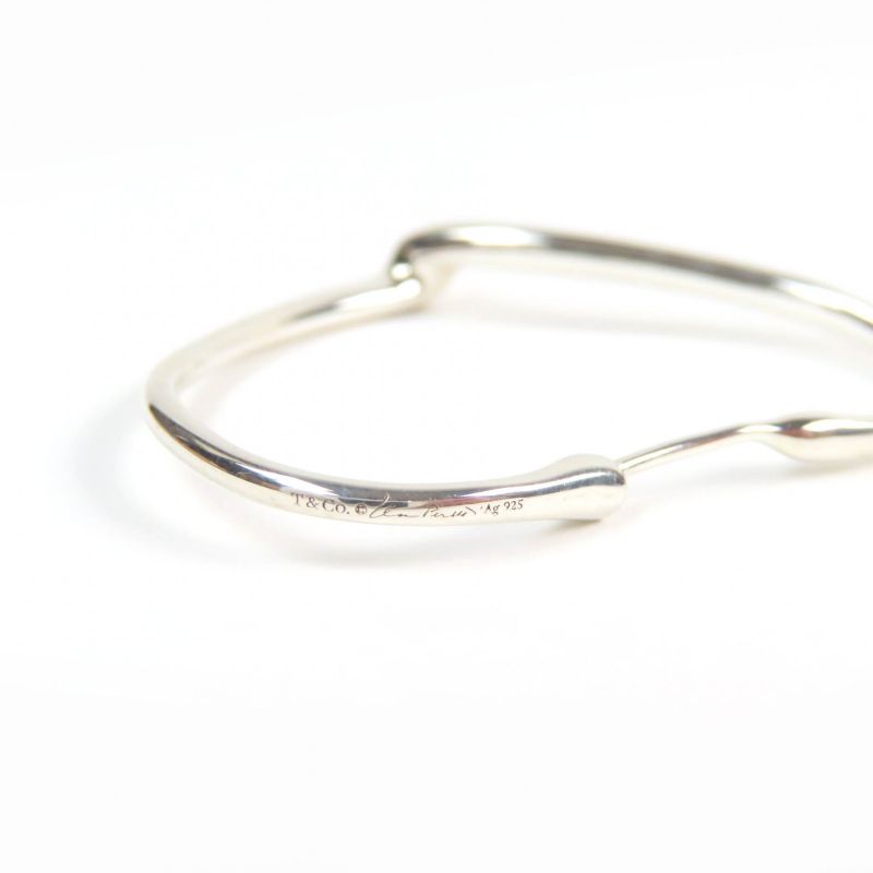 Tiffany & Co Elsa Peretti Small Open Heart Hoop Earrings Ag925