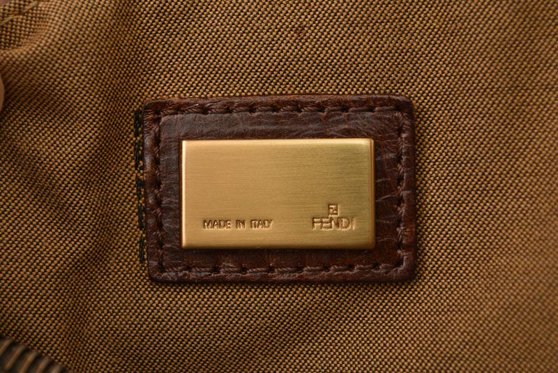 Fendi Bag Mini Boston Bag Fendi Zucca Pattern 8bl068 Khaki Brown