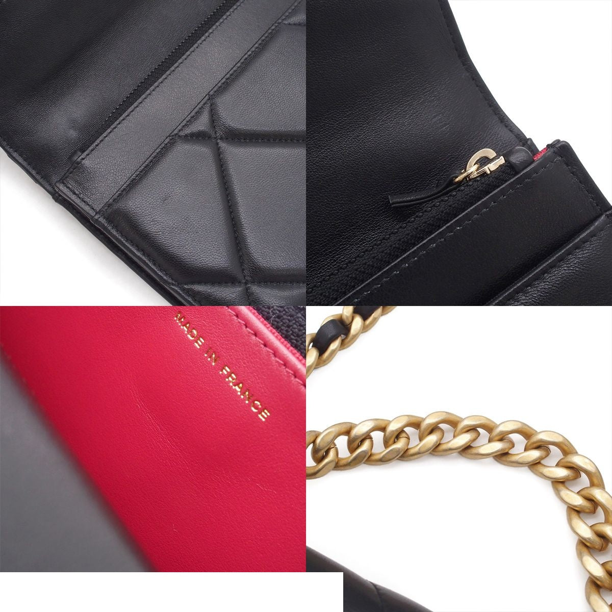 Chanel 19 Chain Wallet Black Gold Silver Lambskin Random Shoulder Bag — view 8