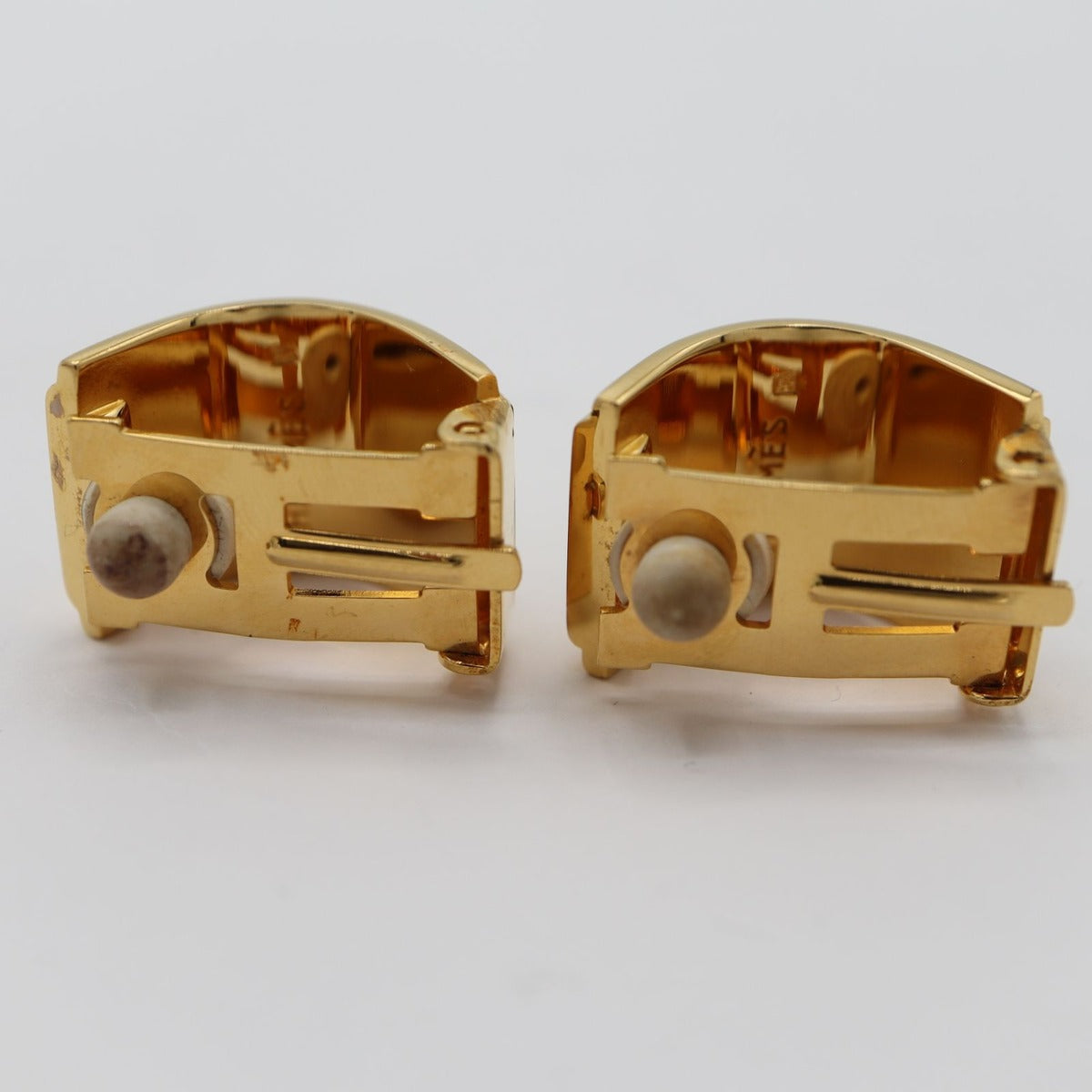 Hermes Enamel Earrings Cloisonne Black Gold — view 4