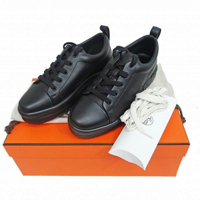 Hermes Happy Sneakers Size 36 Black Leather Shoes Apparel — view 10