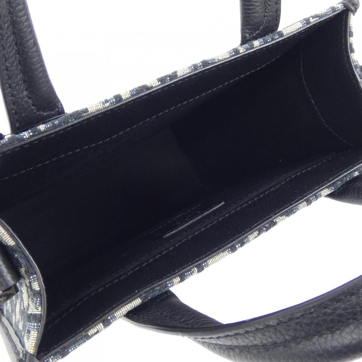 Dior Safari North South Mini Tote Oblique Black Jacquard Navybased Beige — view 6