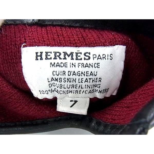 Hermes Harmony Series Lambskin Gloves List 7 Black — view 4