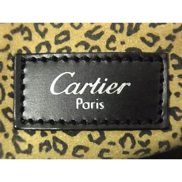 Cartier Tote Bag Panthre Shoulder Black Silver Hardware Leather — view 6
