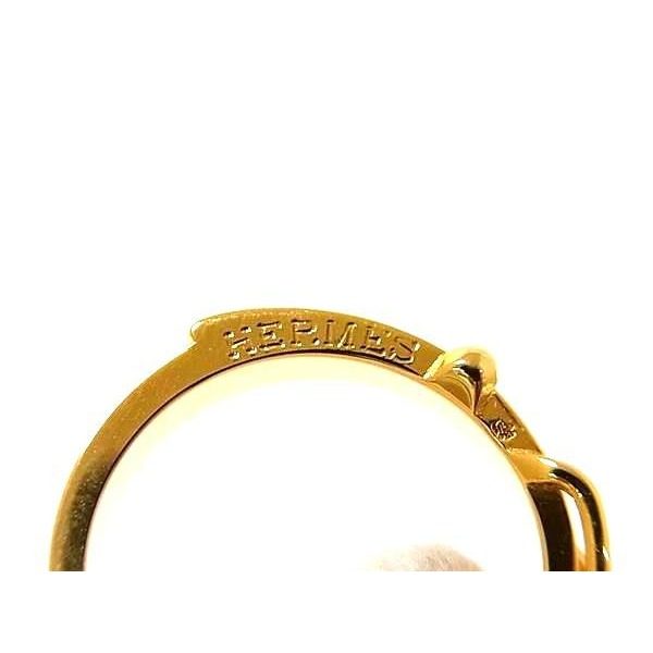 Hermes Ceinture Belt Motif Scarf Ring Closure Gold — view 3
