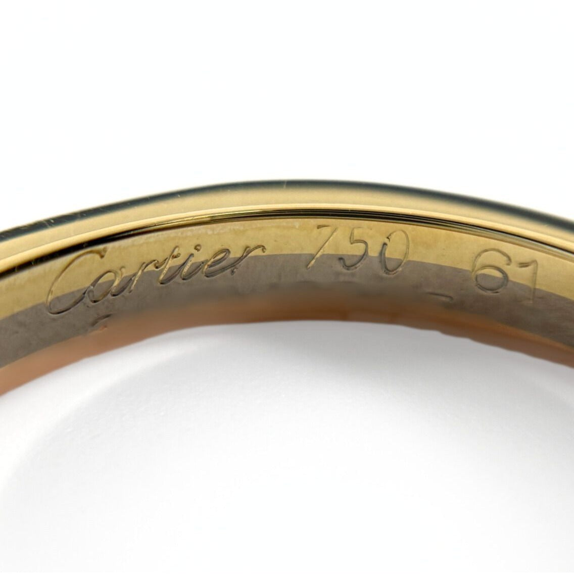 Cartier Three Color Ring YG Yellow Gold PG Pink WG White — view 5