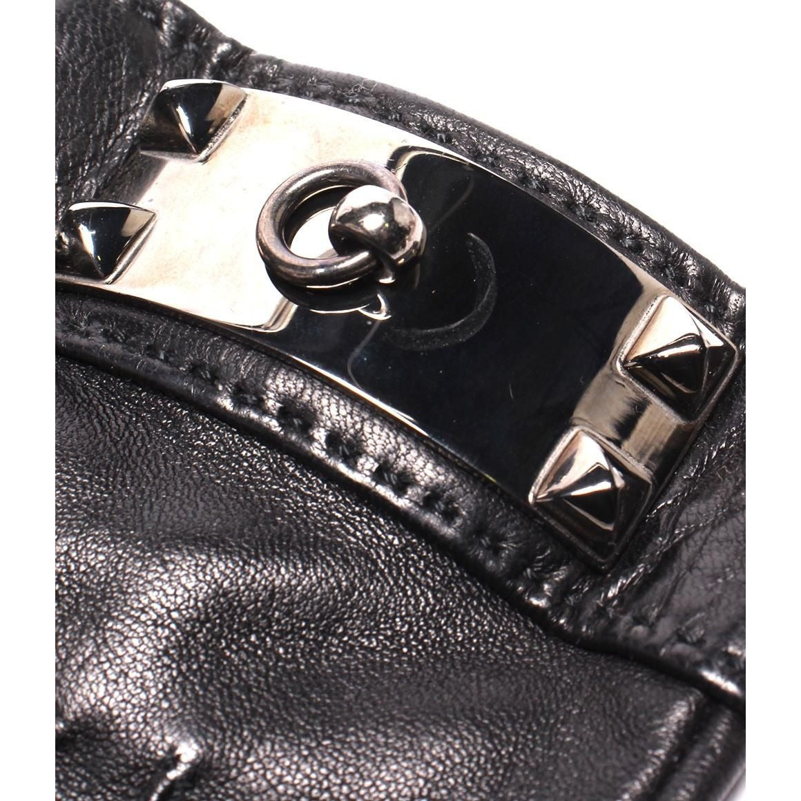Hermes Gloves Leather Lambskin Silver Collier de Chien — view 8